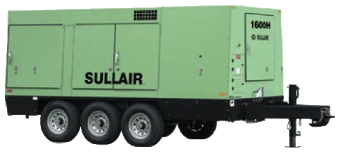 Sullair 1600H AF system portable industrial diesel air compressor