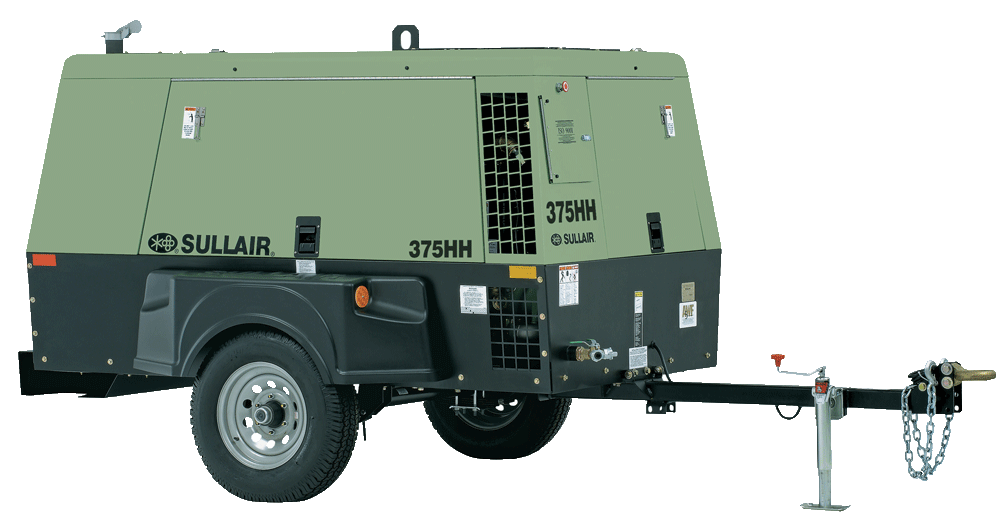 Sullair Certified 375HH Glider portable diesel air compressor