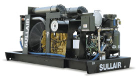 Sullair 1350XHDL open frame industrial diesel air compressor