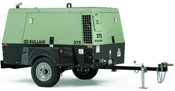 Sullair 375 portable industrial diesel air compressor