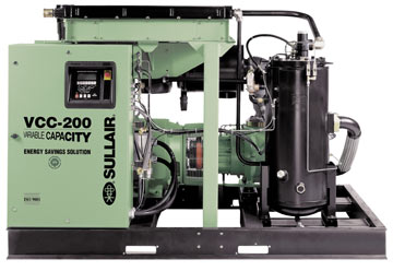 Sullair 4500PS, 5500PS, 7500PS, VCC-200S, VCC-250S variable capacity industrial electric air compressors